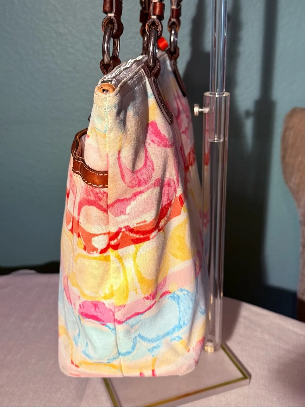 Coach 11756 Hamptons Weekend Watercolor Signature Tote Y2K Scribble Bag